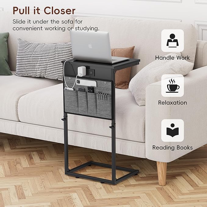 Vagusicc C Shaped End Table