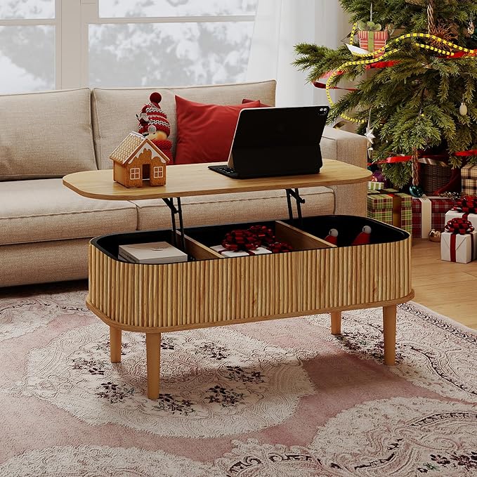 Fluted Lift Top Coffee Table