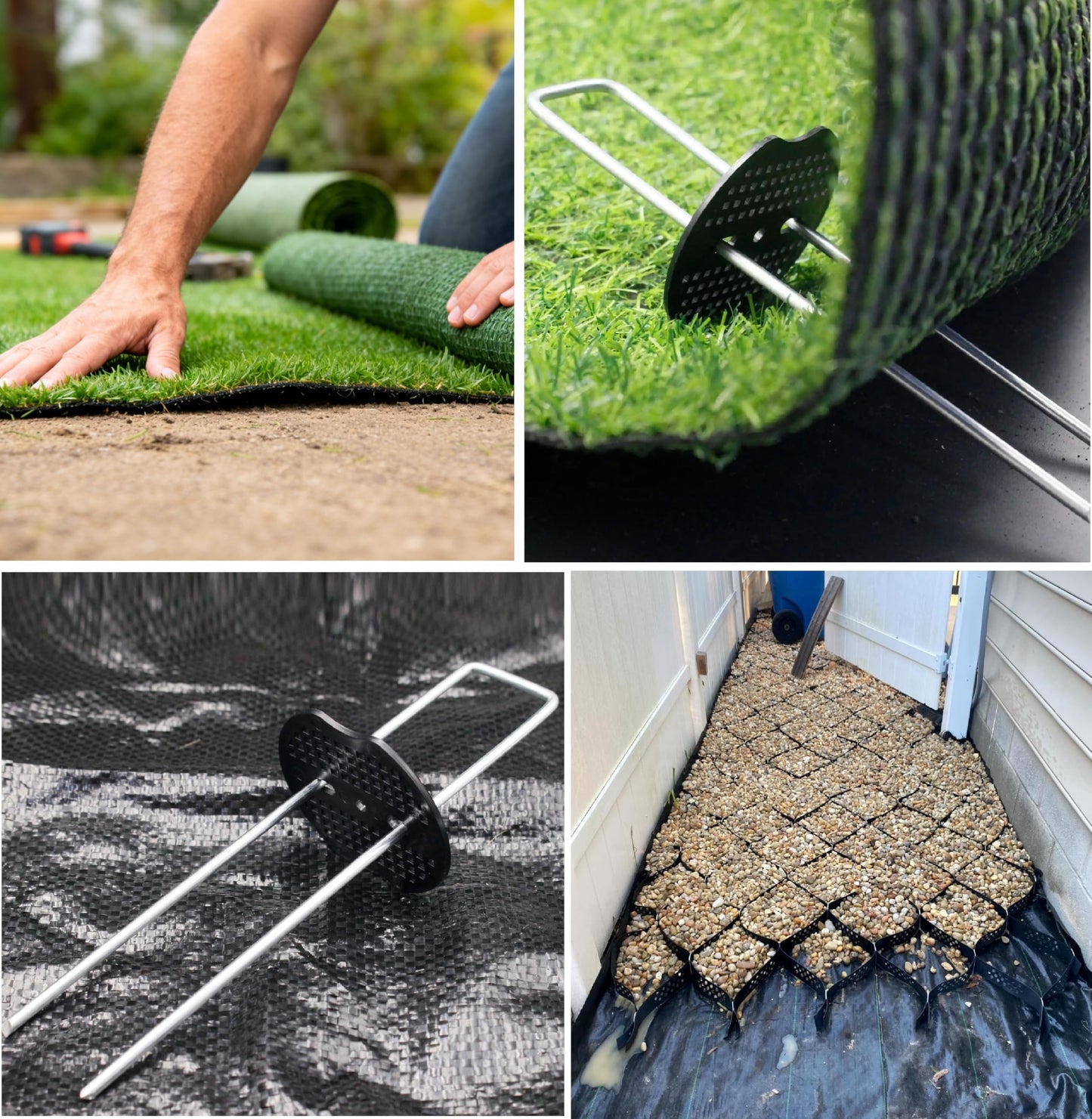 8 Inch 200 PCS Galvanized Landscape Staples with 200 PCS Gasket, Landscaping Fabric Stakes Weed Barrier Stakes Garden Spikes Ground Cover Staples