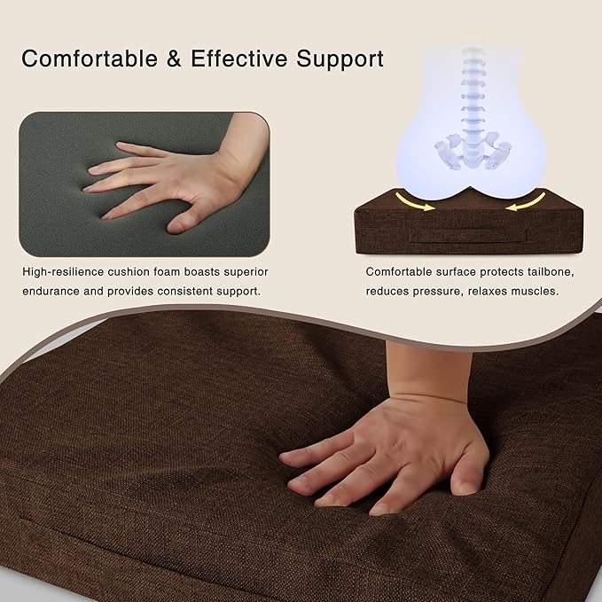 OVOV Recliner Cushions for Elderly 20"x20"x4" Thick Seat Cushion for Recliner Chair Large Square Non Slip Chair Pads with Washable Cover for Armchair Couch Coffee