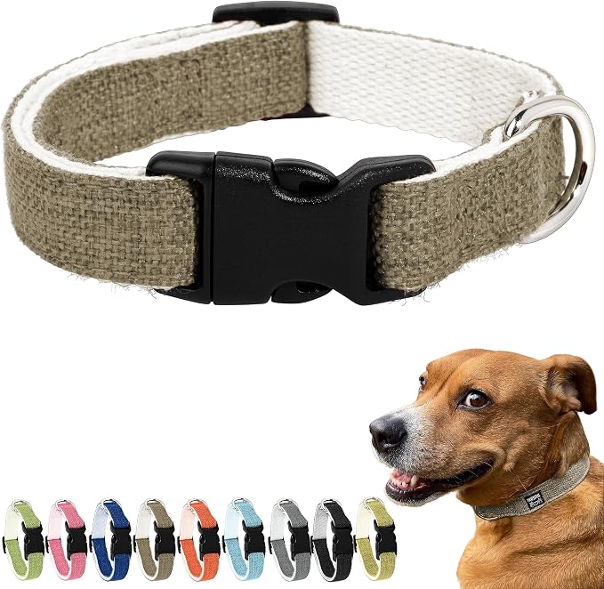 Hypoallergenic Dog Collar - Great for Sensitive Skin, Soft Collar for Dogs, Soft Organic & Earth Friendly (Small, Brown)