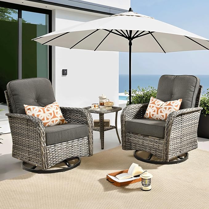 ovios 3-Piece Patio Furniture Set, Outdoor Wicker Sofa