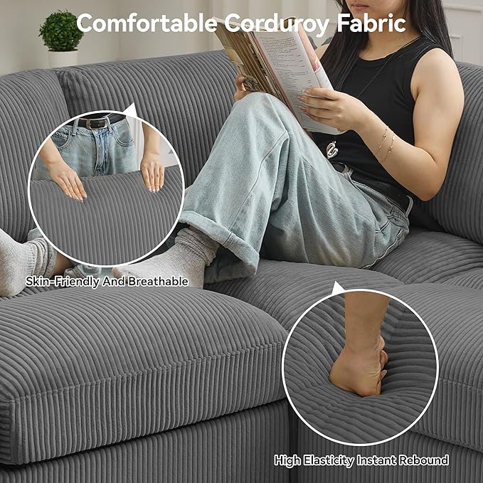 114'' V-Shaped Sectional Cloud Couch