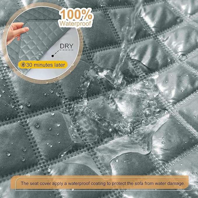 HDCAXKJ 100% Waterproof Reclining Sectional Couch Covers L Shape Recliner Sofa