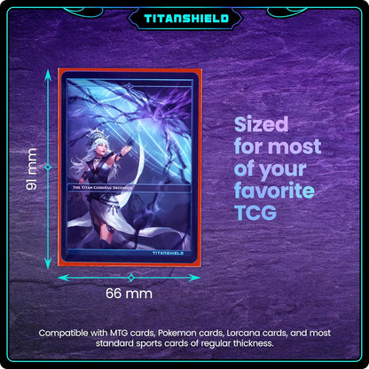 TitanShield (150 Sleeves/Red Standard Size Board Game Trading Card Sleeves Deck Protector Compatible with Pokemon, MTG Magic The Gathering
