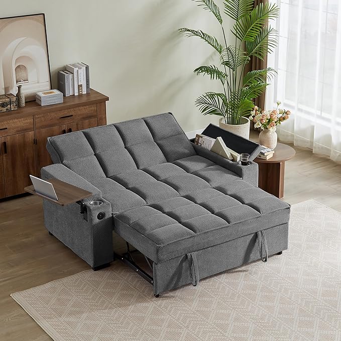 Auvsoce 65'' Chaise Lounge Chair Indoor, 3-in-1 Convertible Sofa Bed