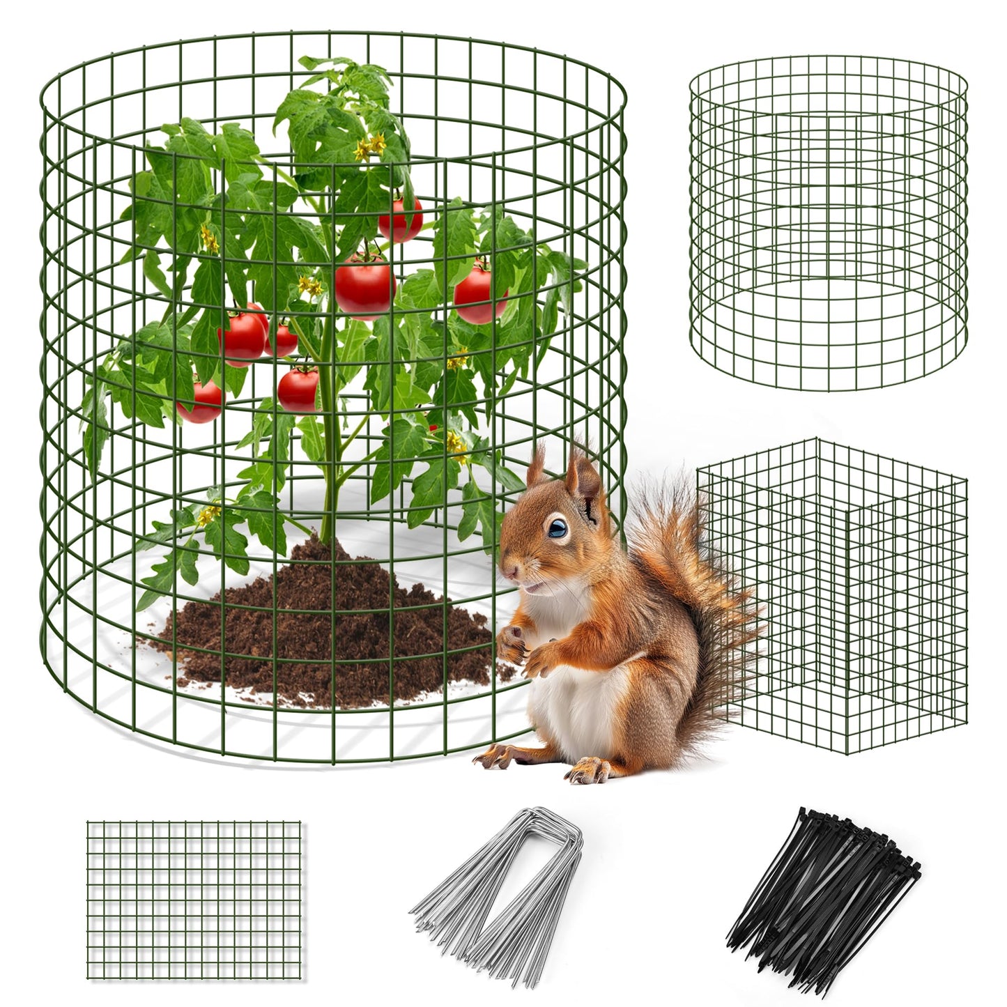 Warmfarm 9 Pics DIY Metal Plant Protectors from Deer, Garden Fencing Animal Barrier Size 11.8 * 15.7 inches, Mesh Plant Cage Chicken Wire Cloche for Plants with Stakes and Nylon Cables