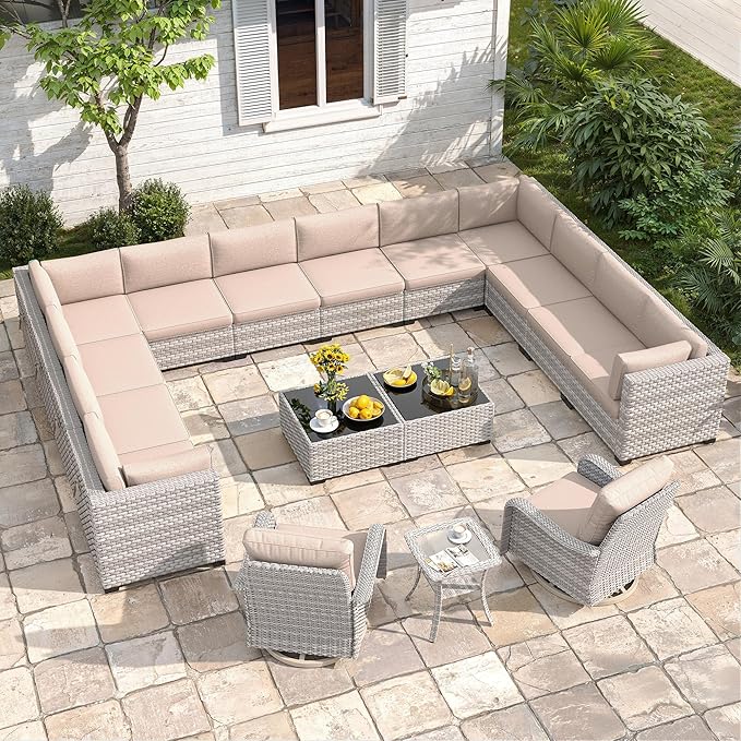 14-Seat Modern Patio Furniture Set