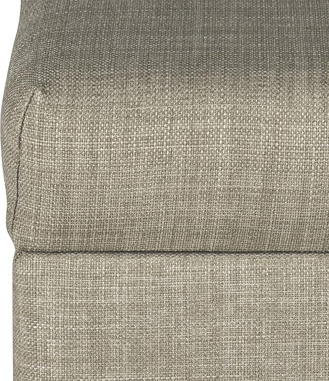 Homepop Home Decor | Upholstered MediumRectangular Storage Ottoman | Hinged Lid