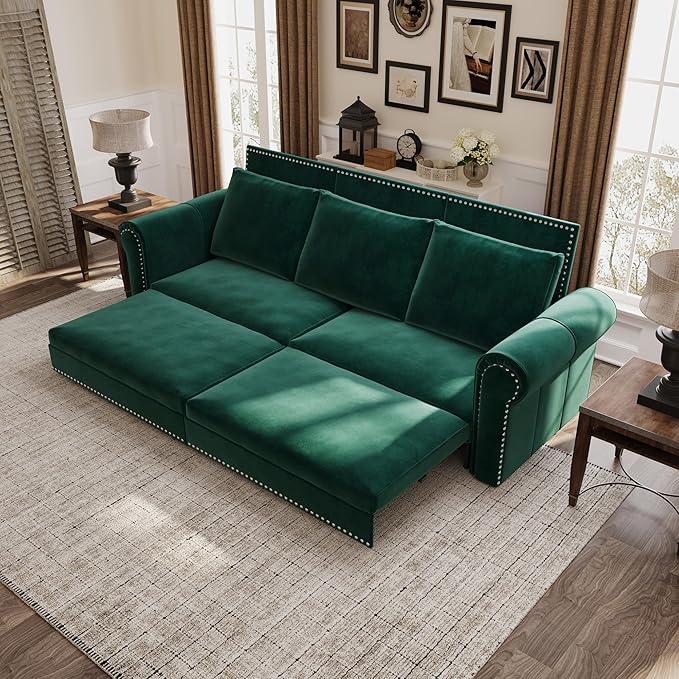 3 in 1 Convertible Sleeper Sofa Bed, 93.7" King Size Sofa Sleeper