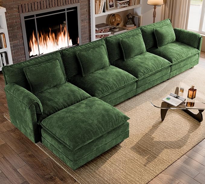 ELUCHANG Oversized 153" Modular Sectional Sofa, Comfy Cloud Couch, L Shaped