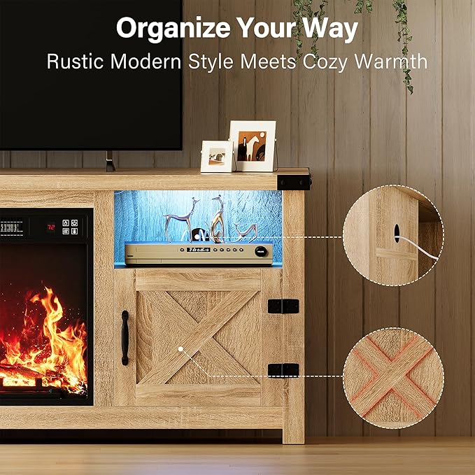 YESHOMY LED Fireplace TV Stand