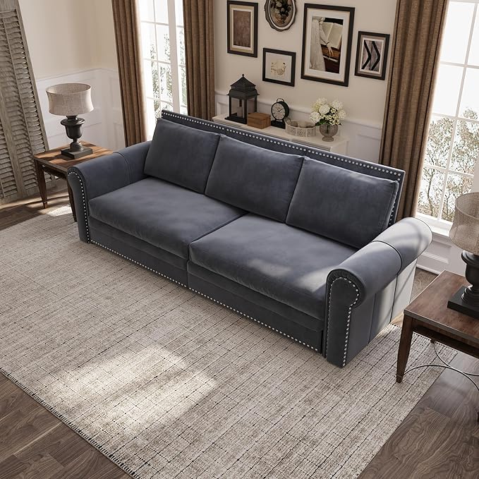 93.7" King Pull Out Sofa Bed, 3 in 1 Convertible Sleeper Sofa Couch 3-Seater