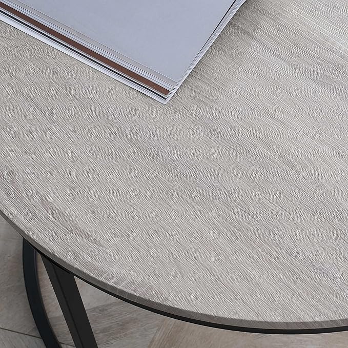 HOMCOM Round Nesting Tables Set of 2, Stacking Coffee Table Set