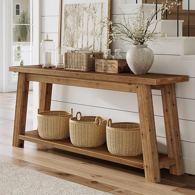 LITTLE TREE 70.9" Solid Wood Console Table