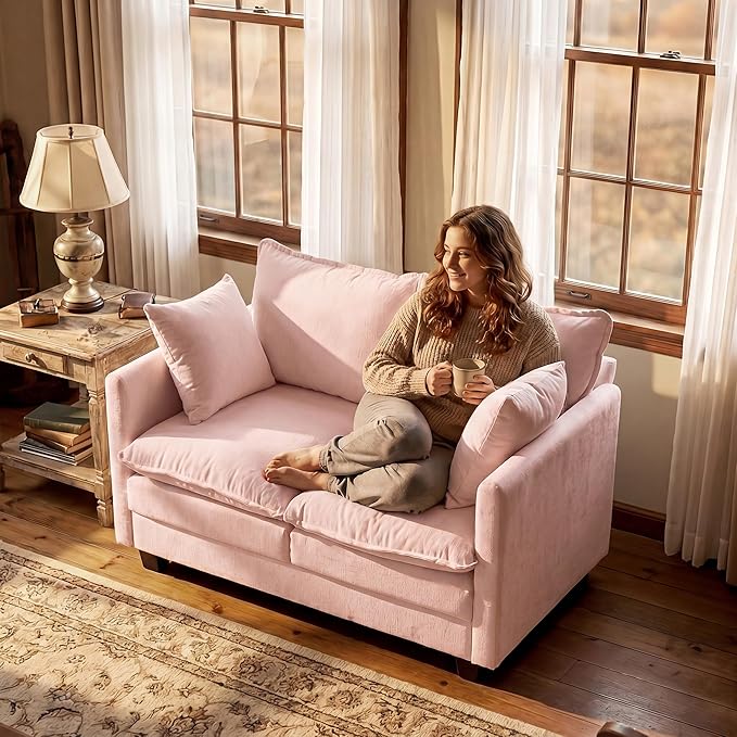 Loveseat Sofa with Cloud 3-Layer Cushion & 27" Deep Seat, Modern Love Seat