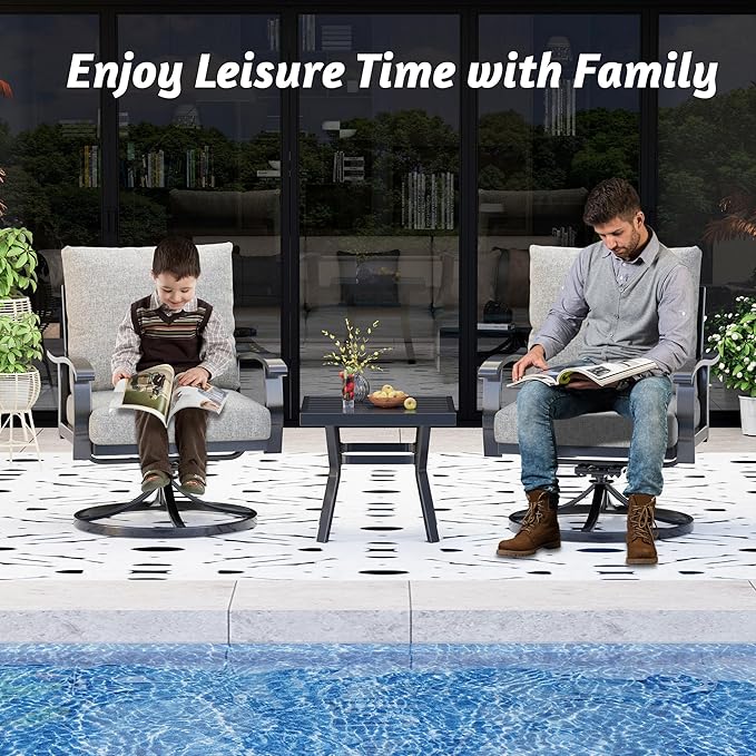 HOMREST Outdoor Swivel Rocker Patio Chairs