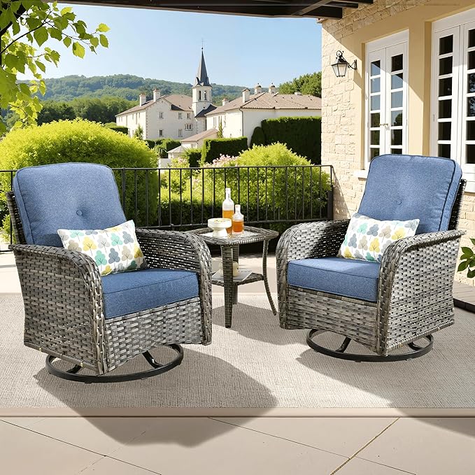 ovios 3-Piece Patio Furniture Set, Outdoor Wicker Sofa
