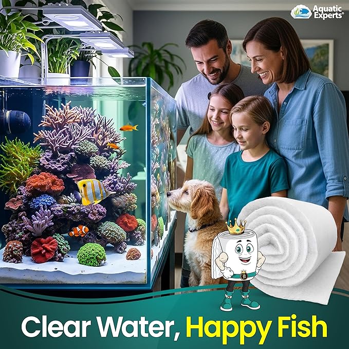 Aquatic Experts Aquarium Filter Floss for Fish Tank Filters - FilterFirst Aquarium Filter Pad - Media Roll for Crystal Clear Water, 3/4" - 1" Thick (12 Inch Wide, 72 Inch Long)
