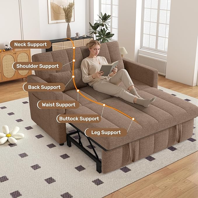 Nebuaegis Sleeper Sofa Bed, 3-in-1 Convertible Pull Out Couch