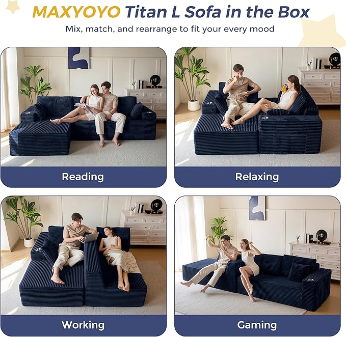 MAXYOYO 104" Modular Sectional Couch