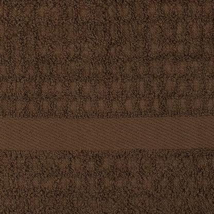 DII Basic Terry Collection Waffle Dishtowel Set, Solid Brown, 4 Piece