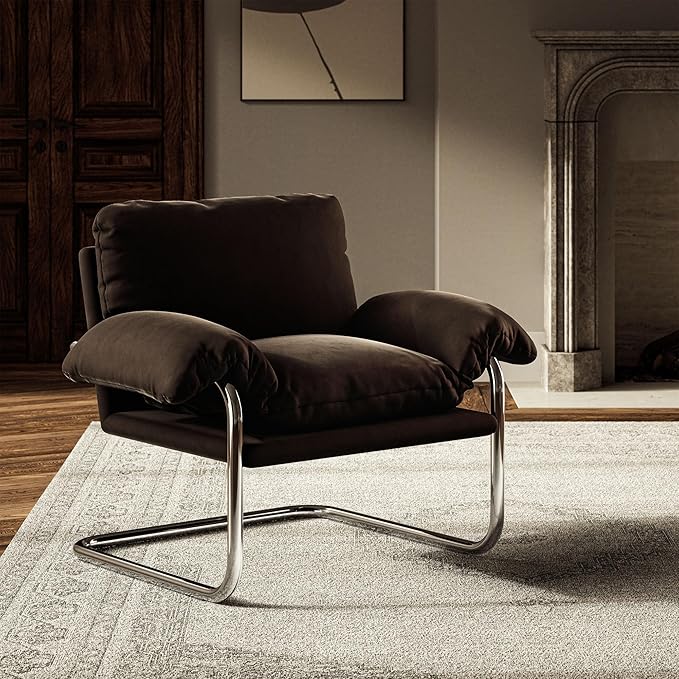 Modway Ansel Performance Velvet Accent Chair in Chocolate Brown