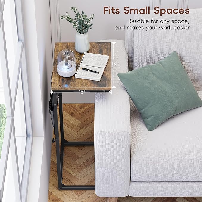 Vagusicc C-Shaped End Table