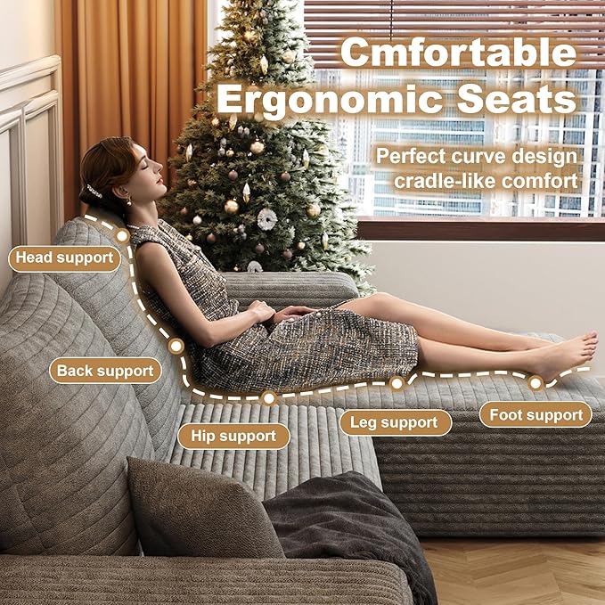 108" Sectional Couches for Living Room Cloud Couch Sofa