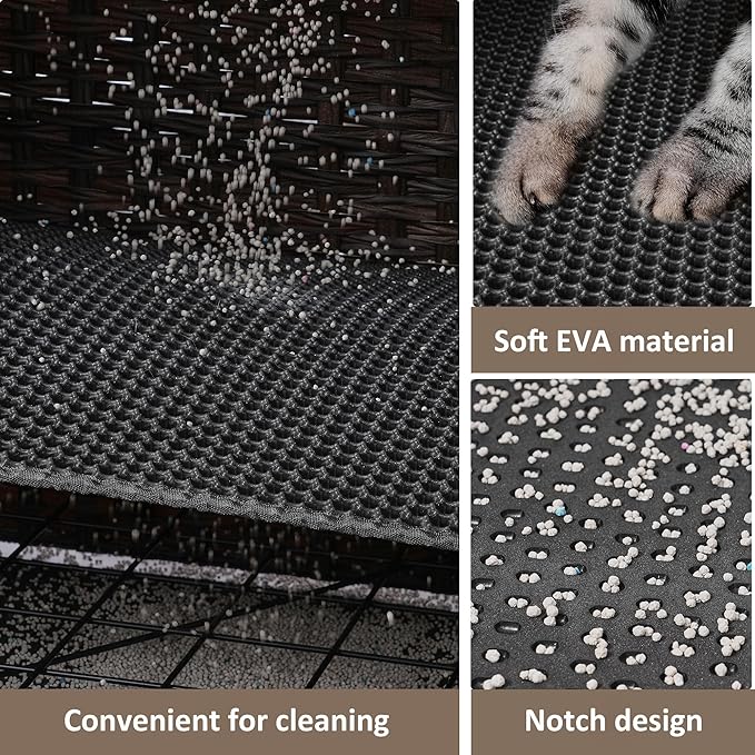 Cat Litter Box Enclosure with Soft Litter Mat; Hidden Cat Washroom Furniture