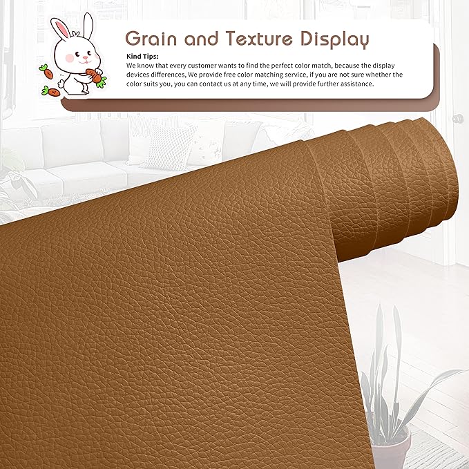 KING MOUNTAIN Leather Repair Patch, 16 x 60 Inches self Adhesive Leather Repair
