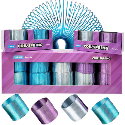 The Dreidel Company Metal Coil Spring, Goody Bag Fillers, Party Favor for Kids, Variety of 2.4" (60mm) Individually Boxed (2-Pack)