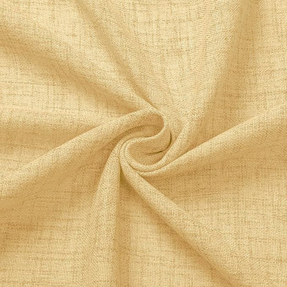 Tollpiz Linen Curtain Bedroom Rod Pocket Semi Sheer Curtains Burlap Light Filtering Thick Linen Drape for Living Room, 38 x 84 inches Long, Beige, Set of 2 Panels