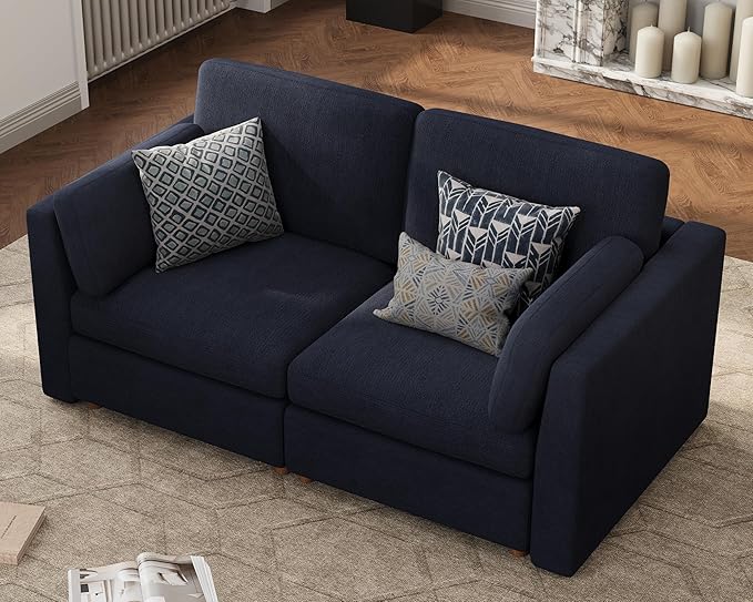 Oversized 2 Seater Modular Sectional Sofa, Solid Wood Frame Sofa, Removable