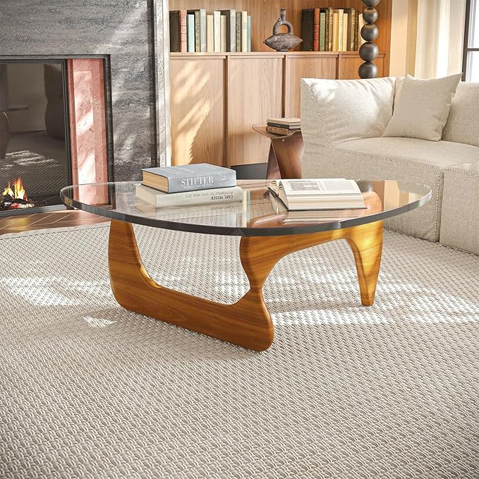 Modern Glass Coffee Table, 35.8" Small Center Table, Mid Century Tea Tables