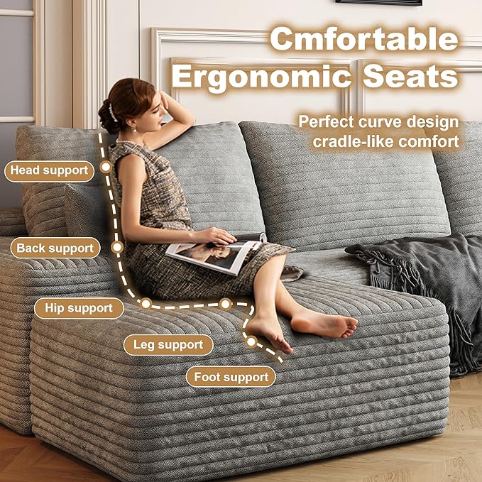108" Sectional Couches for Living Room Cloud Couch Sofa