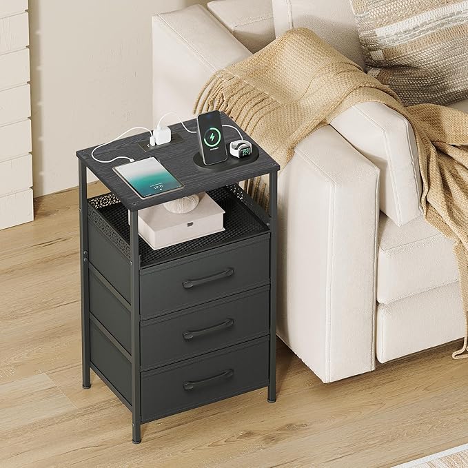 JARHETUN Nightstand Set of 2, Night Stands