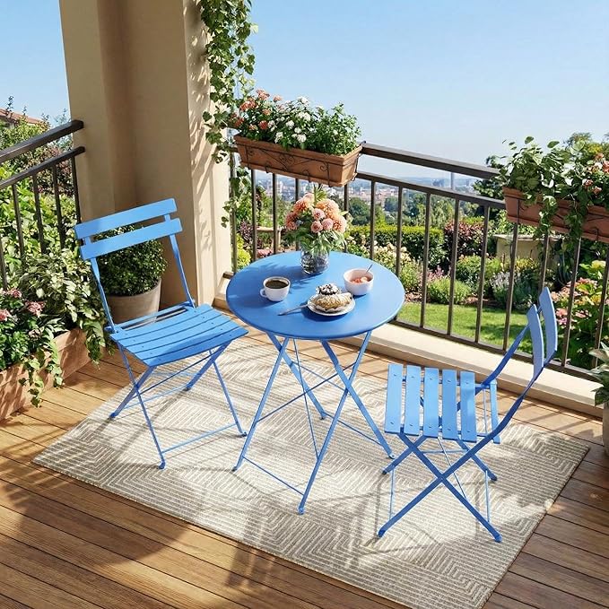 GarveeLife Outdoor Metal Bistro Set, 3-Piece Patio Furniture Set