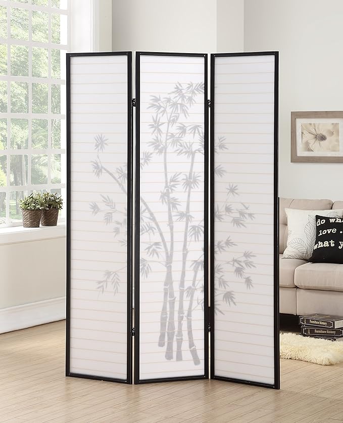 Roundhill Furniture 3-Panel Oriental Shoji Room Divider Screen