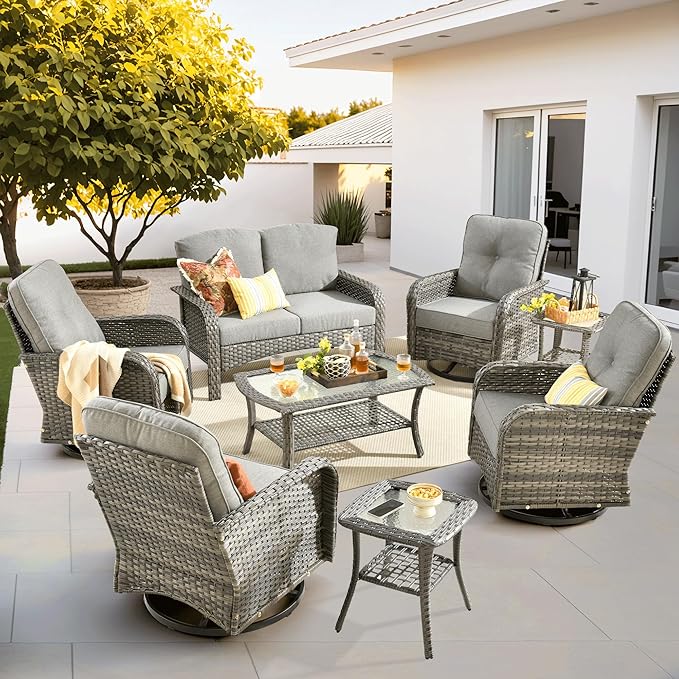 ovios 8-Piece Patio Furniture Set, Outdoor Wicker Sofa