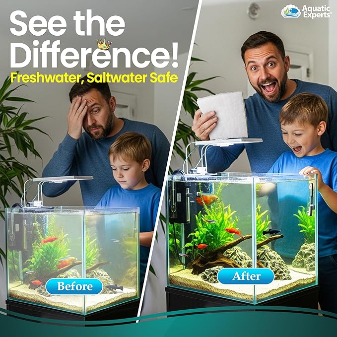 Aquatic Experts Aquarium Filter Floss for Fish Tank Filters - FilterFirst Aquarium Filter Pad - Media Roll for Crystal Clear Water, 3/4" - 1" Thick (12 Inch Wide, 12 Feet Long)