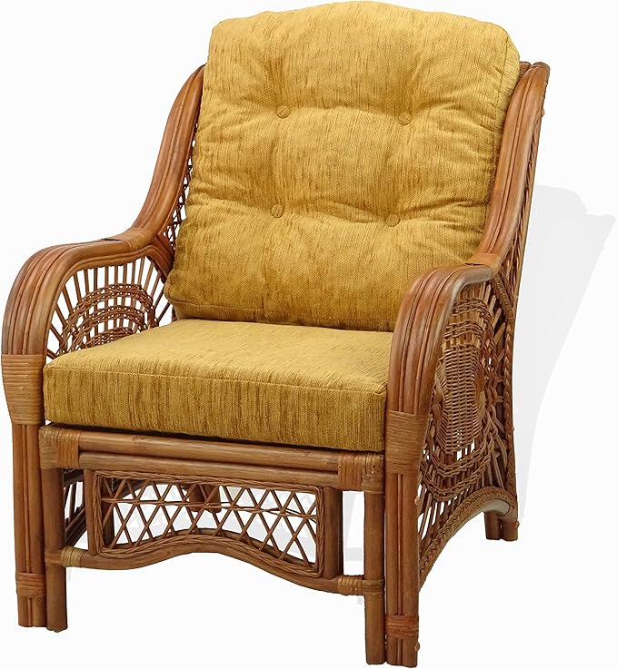 Malibu Lounge Living Accent Armchair Natural Rattan Wicker Handmade Design
