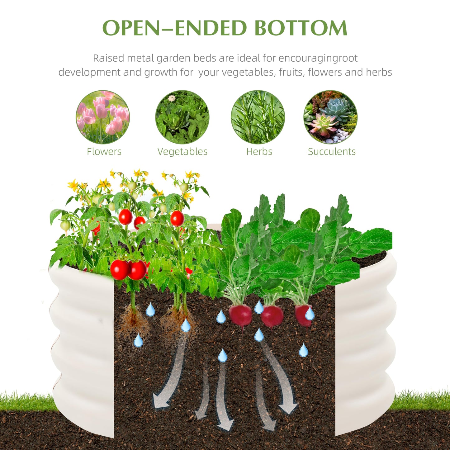 2-Pack 2x1ft Galvanized Raised Garden Bed, Outdoor Planter Bed, Metal Planter Box for Gardening and Planting