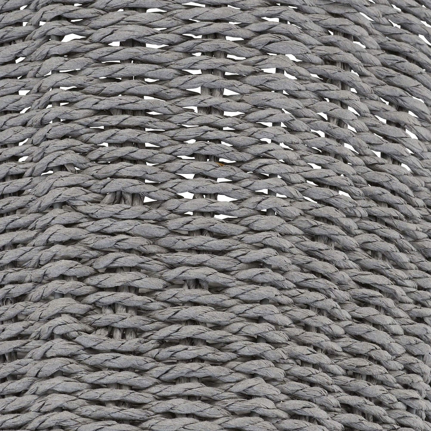 Household Essentials Woven Waste Basket, Gray Paper Rope Waste Bin for Bathroom, Bedroom, Office