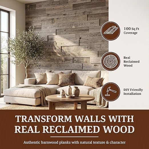 BARNWOODUSA Real Reclaimed Wood Planks