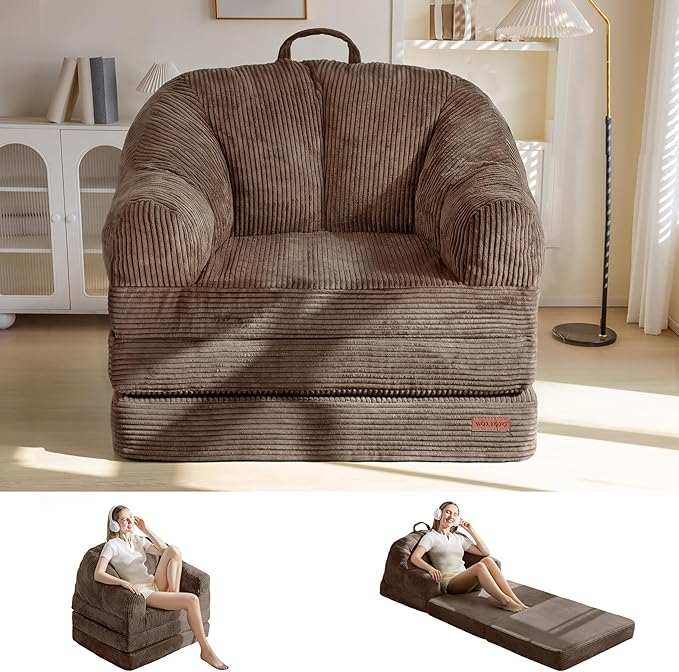MAXYOYO Folding Sofa Bed with Backrest, Boneless Fold Out Couch Bed with Handle
