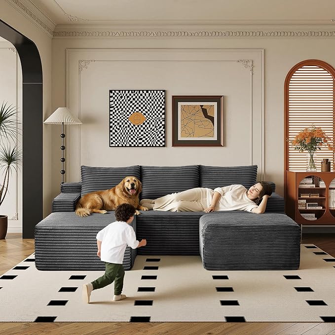 96" Sectional Couches for Living Room Cloud Couch Sofa