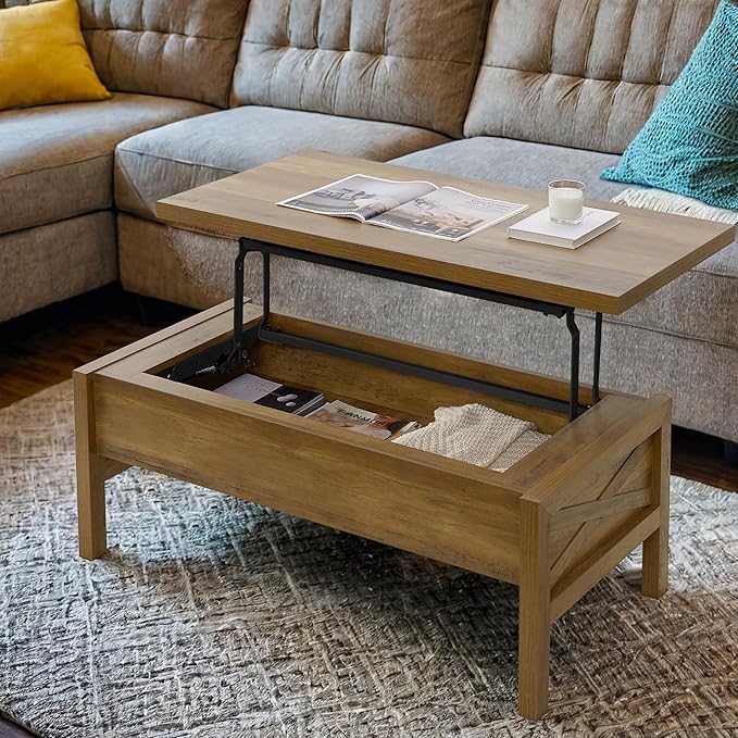 Lift Top Coffee Table with Hidden Compartment, Storage Coffee Table with Lift