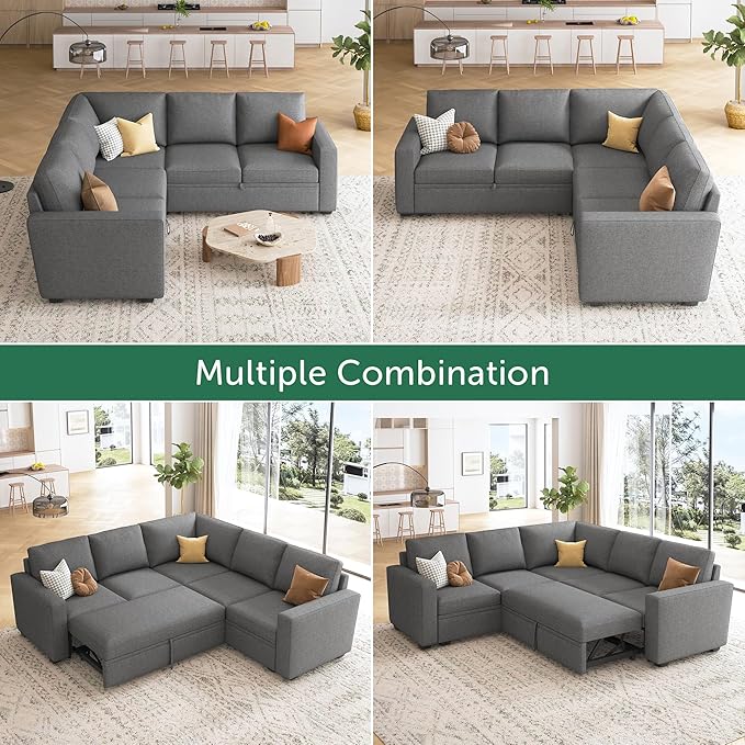 HONBAY Sectional Sleeper Sofa