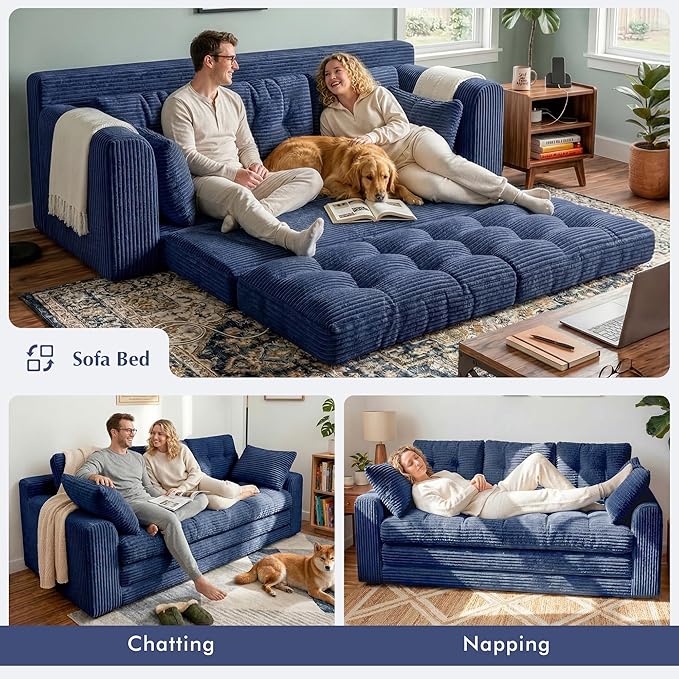 Homkdom 3 Seater Boneless Couch